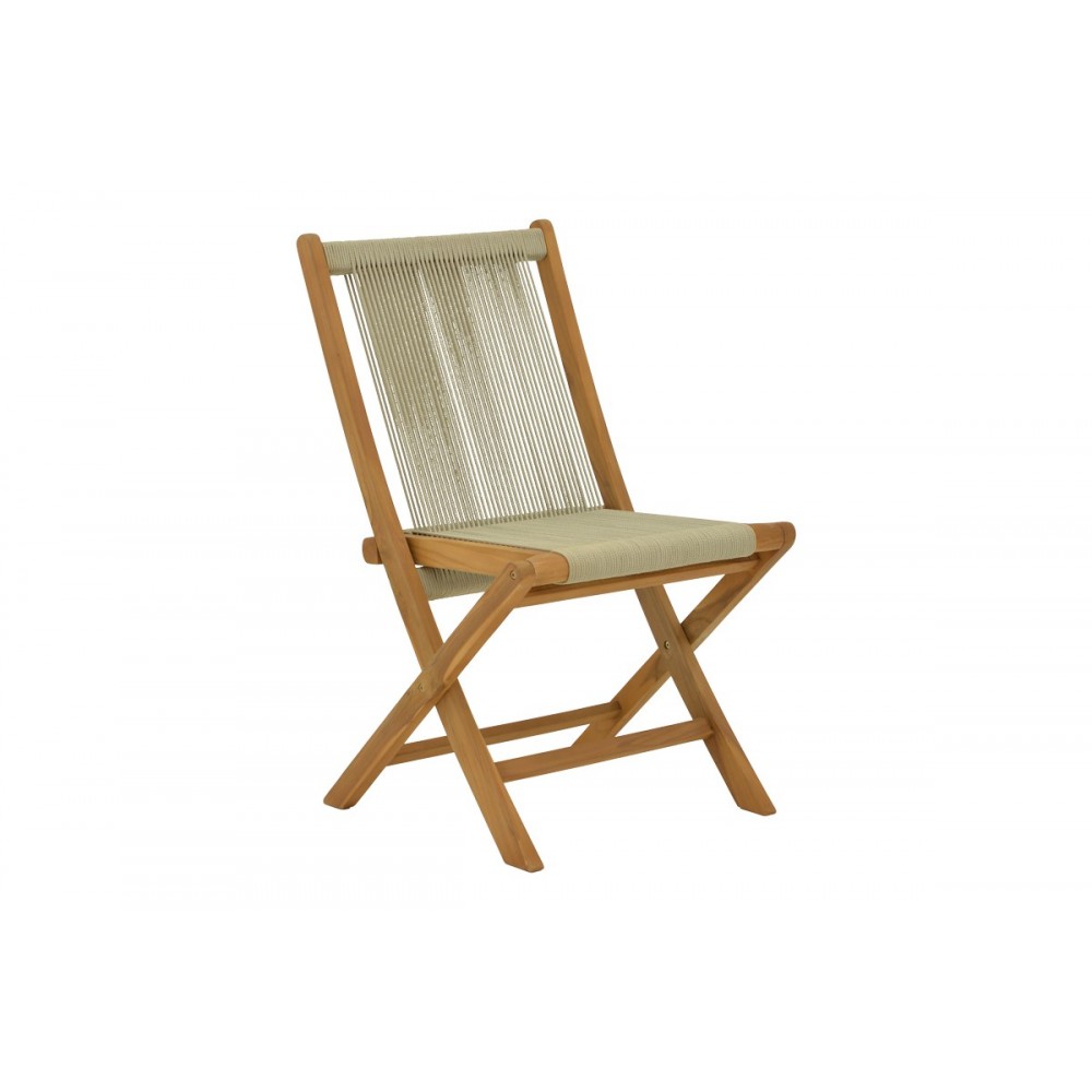 Τραπεζαρία 7τμχ "BANOU-PINO" από ξύλο/σχοινί σε χρώμα φυσικό 180/240x100x75