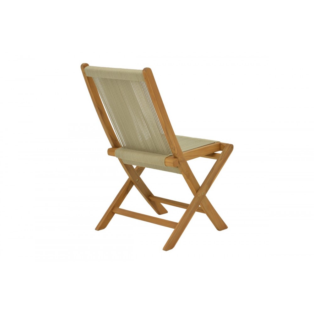 Τραπεζαρία 9τμχ "BANOU-PINO" από ξύλο/σχοινί σε χρώμα φυσικό 180/240x100x75