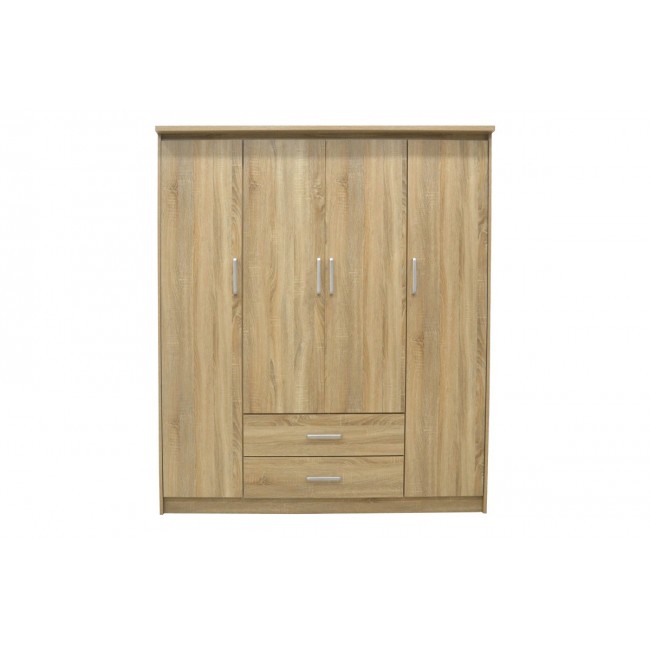 Ντουλάπα τετράφυλλη "OLYMPUS" σε χρώμα φυσικό 159x57x183