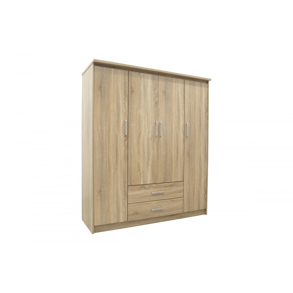 Ντουλάπα τετράφυλλη "OLYMPUS" σε χρώμα φυσικό 159x57x183