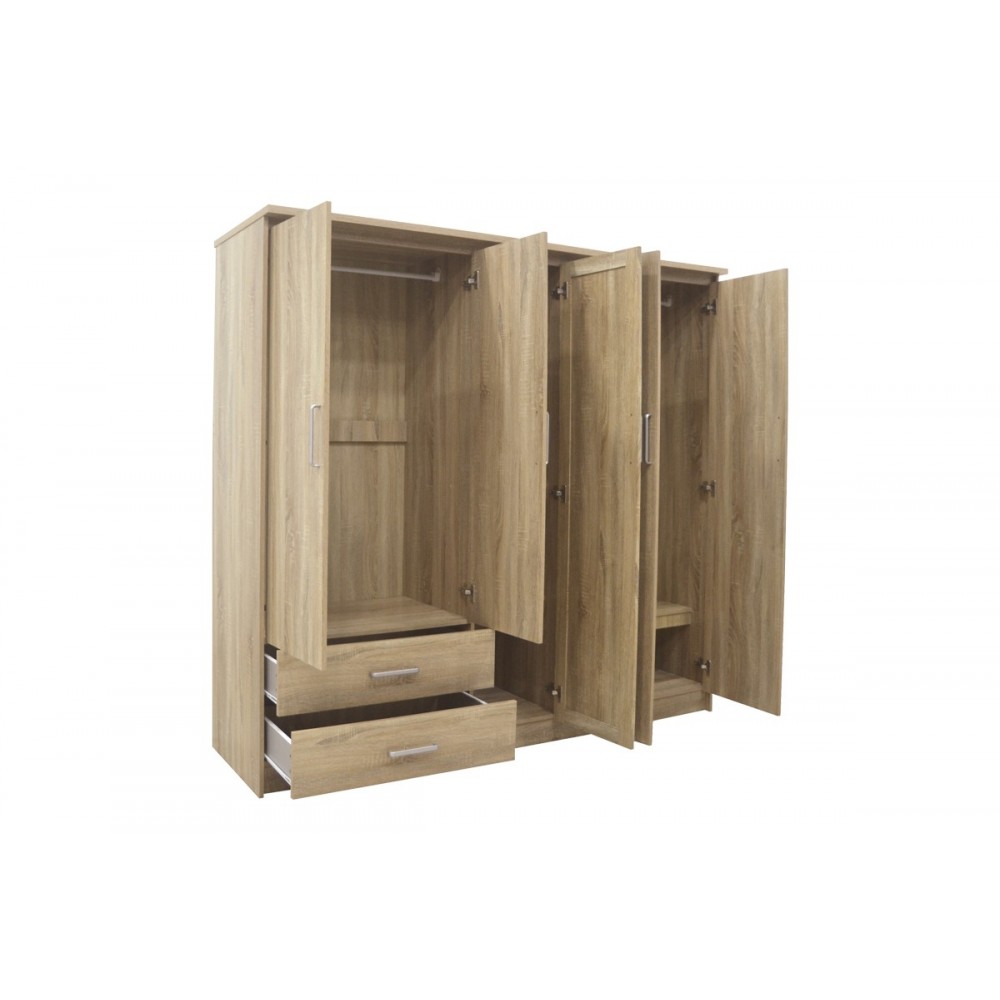 Ντουλάπα πεντάφυλλη "OLYMPUS" σε χρώμα φυσικό 198x57x183