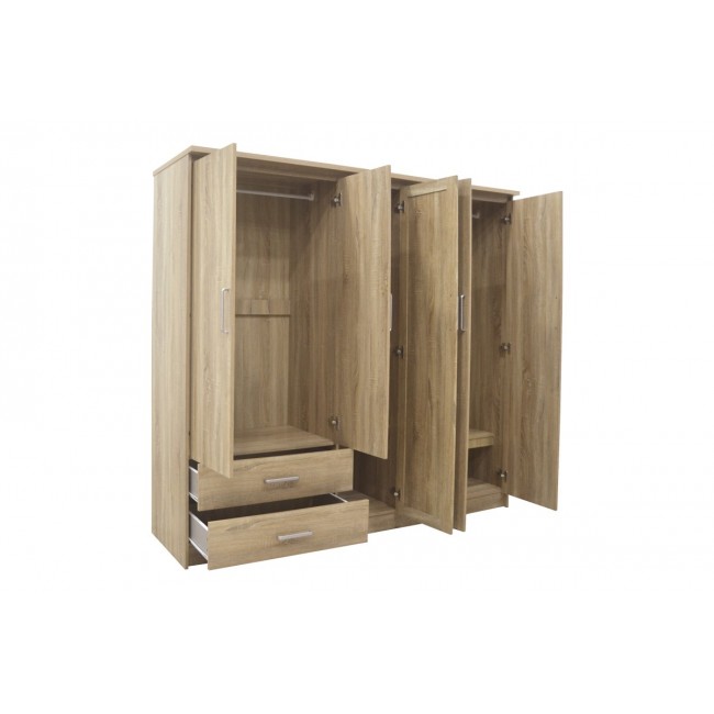 Ντουλάπα πεντάφυλλη "OLYMPUS" σε χρώμα φυσικό 198x57x183