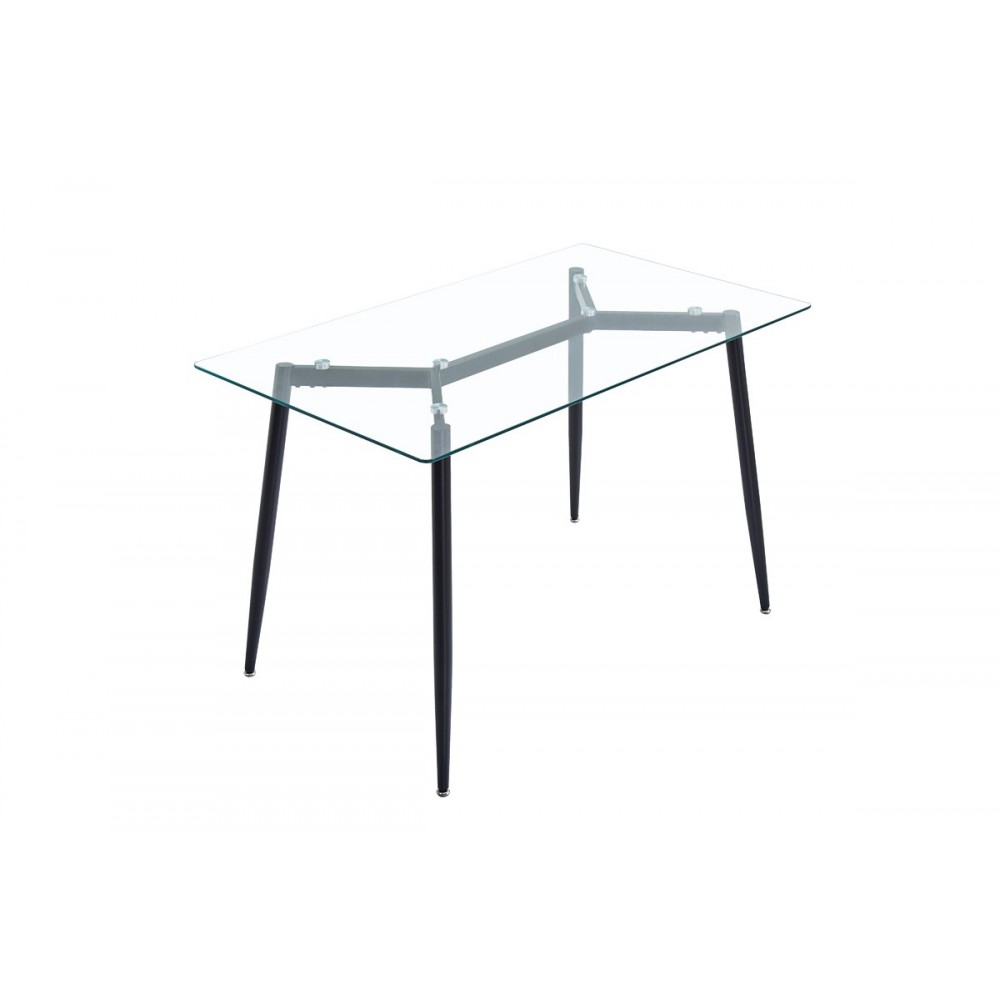 Τραπέζι "QUANA" από γυαλί/μέταλλο σε χρώμα μαύρο 120x70x75