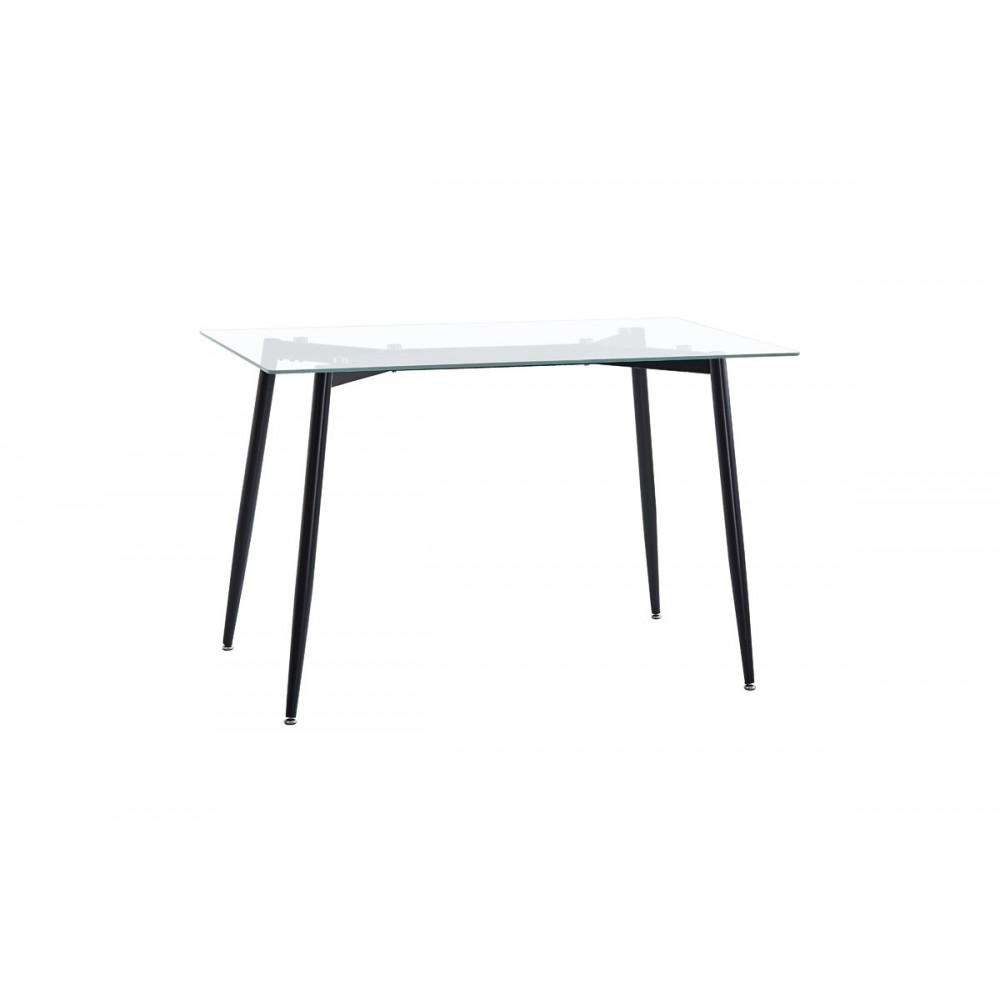 Τραπέζι "QUANA" από γυαλί/μέταλλο σε χρώμα μαύρο 120x70x75
