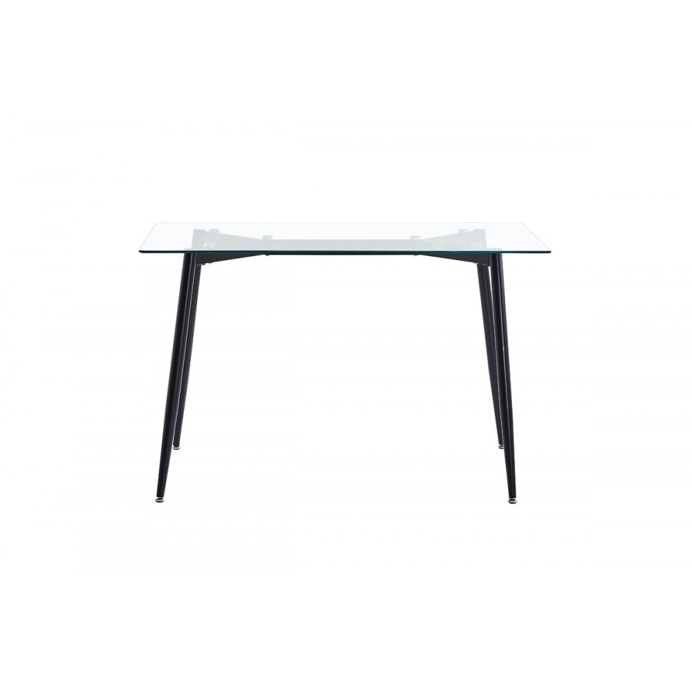 Τραπέζι "QUANA" από γυαλί/μέταλλο σε χρώμα μαύρο 120x70x75