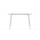 Τραπέζι "QUANA" από γυαλί/μέταλλο σε χρώμα λευκό 120x70x75