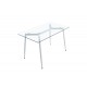 Τραπέζι "QUANA" από γυαλί/μέταλλο σε χρώμα λευκό 120x70x75