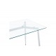 Τραπέζι "QUANA" από γυαλί/μέταλλο σε χρώμα λευκό 120x70x75