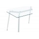 Τραπέζι "QUANA" από γυαλί/μέταλλο σε χρώμα λευκό 120x70x75