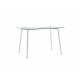 Τραπέζι "QUANA" από γυαλί/μέταλλο σε χρώμα λευκό 120x70x75