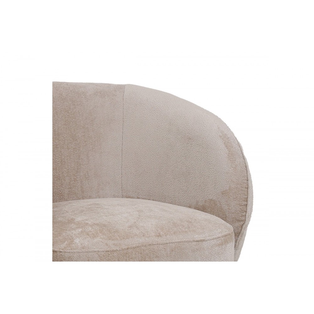 Πολυθρόνα περιστρεφόμενη "KRESLO" από ύφασμα σε χρώμα κρεμ 78x81x77