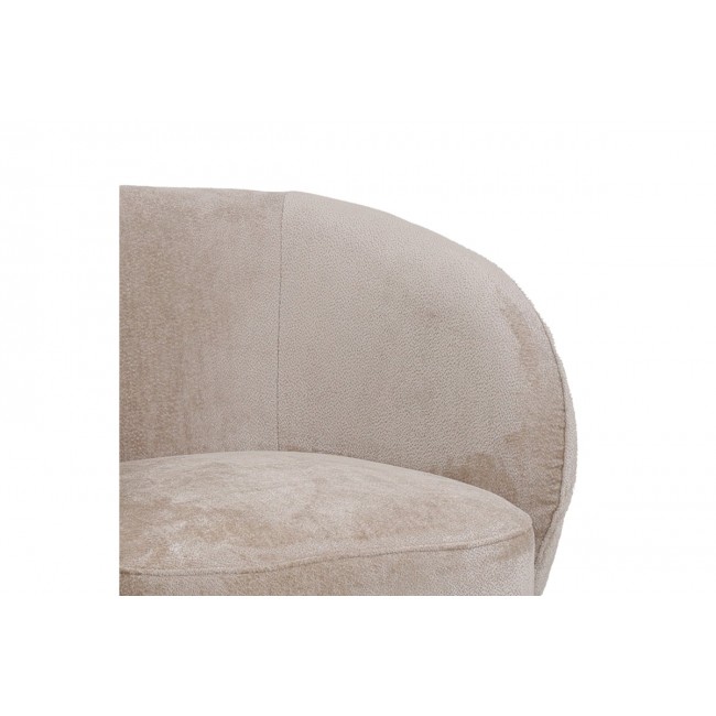 Πολυθρόνα περιστρεφόμενη "KRESLO" από ύφασμα σε χρώμα κρεμ 78x81x77