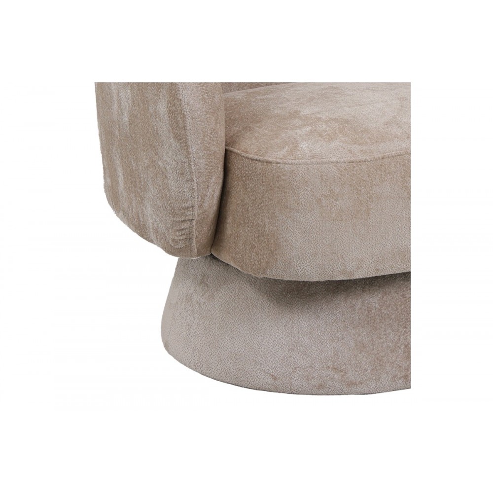 Πολυθρόνα περιστρεφόμενη "KRESLO" από ύφασμα σε χρώμα κρεμ 78x81x77