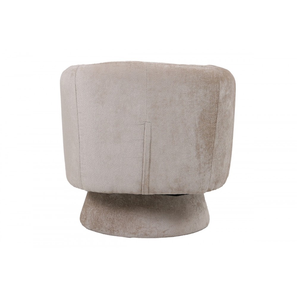 Πολυθρόνα περιστρεφόμενη "KRESLO" από ύφασμα σε χρώμα κρεμ 78x81x77