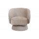 Πολυθρόνα περιστρεφόμενη "KRESLO" από ύφασμα σε χρώμα κρεμ 78x81x77