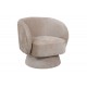 Πολυθρόνα περιστρεφόμενη "KRESLO" από ύφασμα σε χρώμα κρεμ 78x81x77