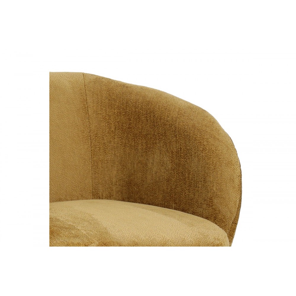 Πολυθρόνα περιστρεφόμενη "KRESLO" από ύφασμα σε χρώμα μελί 78x81x77