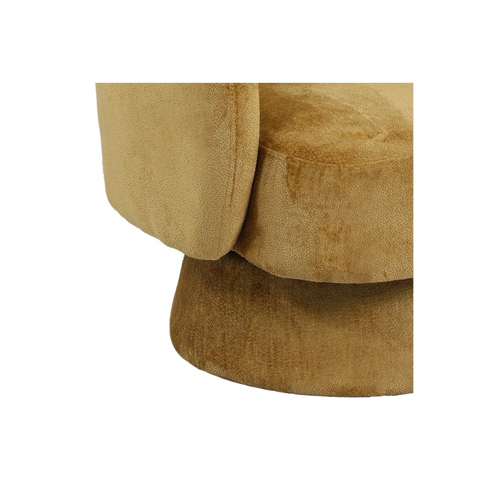 Πολυθρόνα περιστρεφόμενη "KRESLO" από ύφασμα σε χρώμα μελί 78x81x77