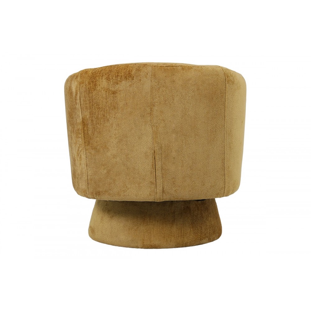 Πολυθρόνα περιστρεφόμενη "KRESLO" από ύφασμα σε χρώμα μελί 78x81x77