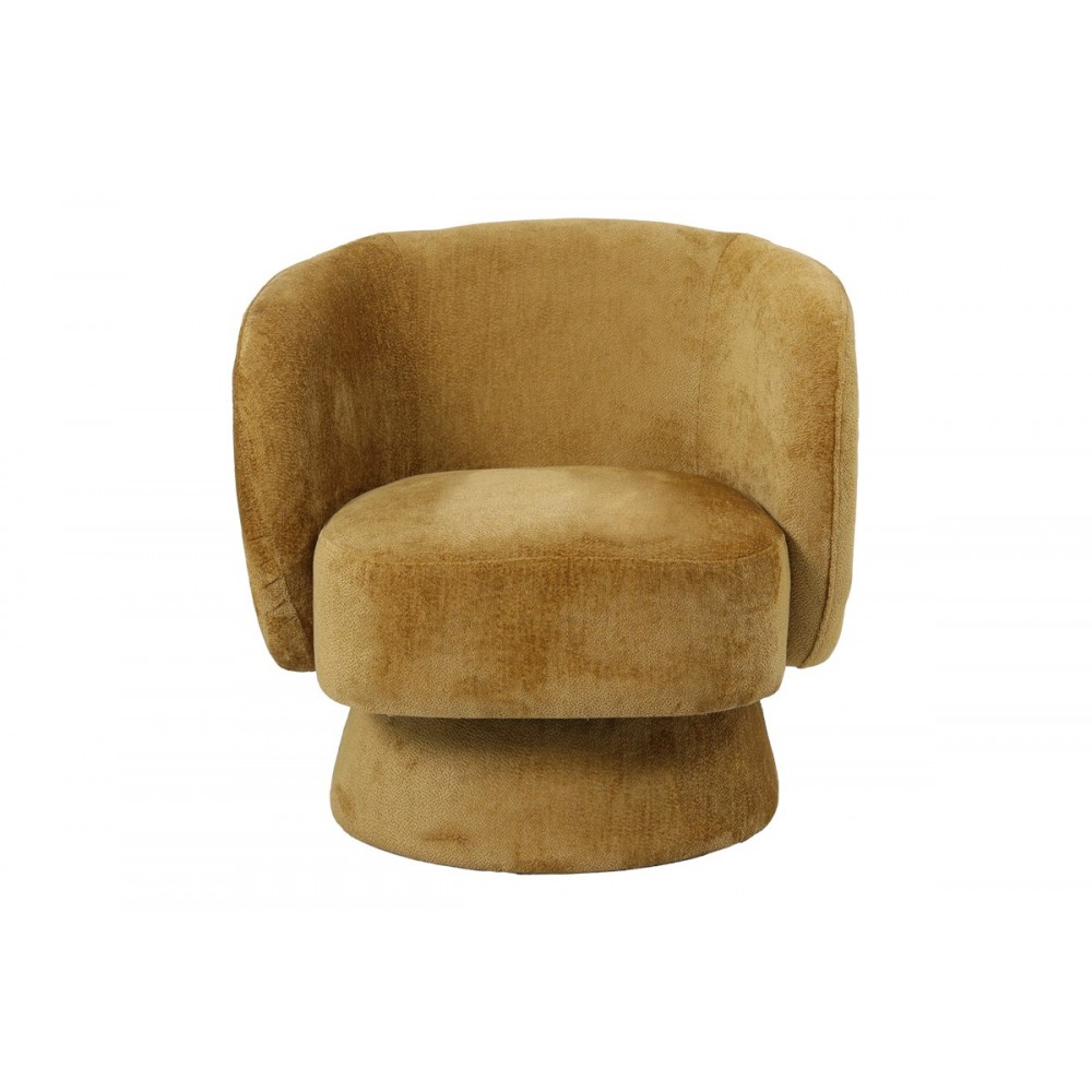 Πολυθρόνα περιστρεφόμενη "KRESLO" από ύφασμα σε χρώμα μελί 78x81x77