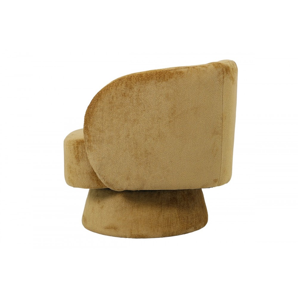 Πολυθρόνα περιστρεφόμενη "KRESLO" από ύφασμα σε χρώμα μελί 78x81x77