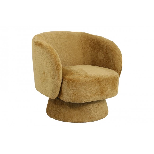 Πολυθρόνα περιστρεφόμενη "KRESLO" από ύφασμα σε χρώμα μελί 78x81x77