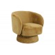 Πολυθρόνα περιστρεφόμενη "KRESLO" από ύφασμα σε χρώμα μελί 78x81x77