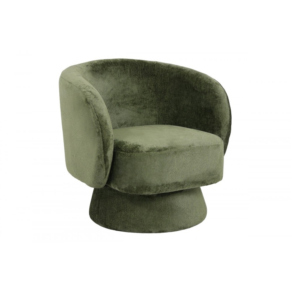 Πολυθρόνα περιστρεφόμενη "KRESLO" από ύφασμα σε χρώμα χακί 78x81x77