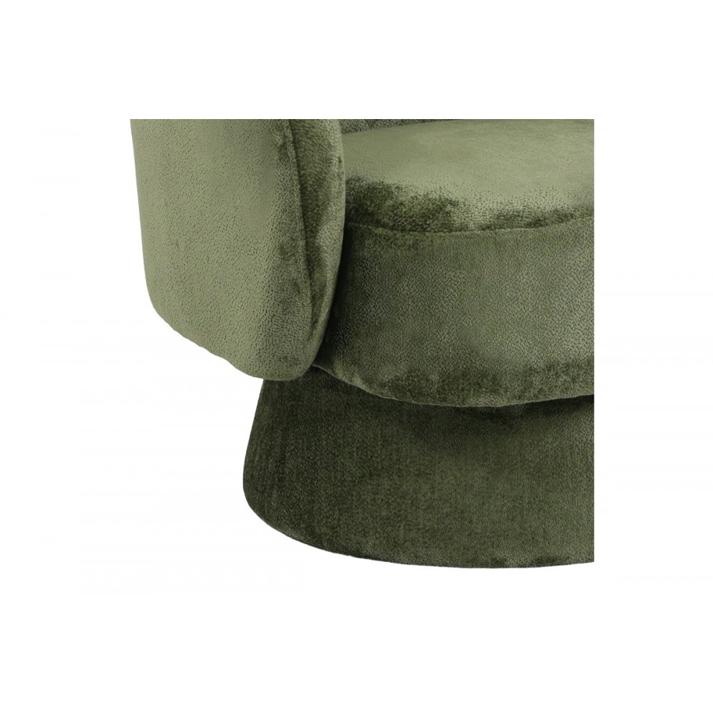 Πολυθρόνα περιστρεφόμενη "KRESLO" από ύφασμα σε χρώμα χακί 78x81x77