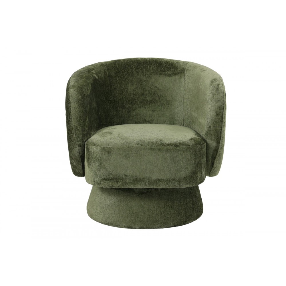 Πολυθρόνα περιστρεφόμενη "KRESLO" από ύφασμα σε χρώμα χακί 78x81x77