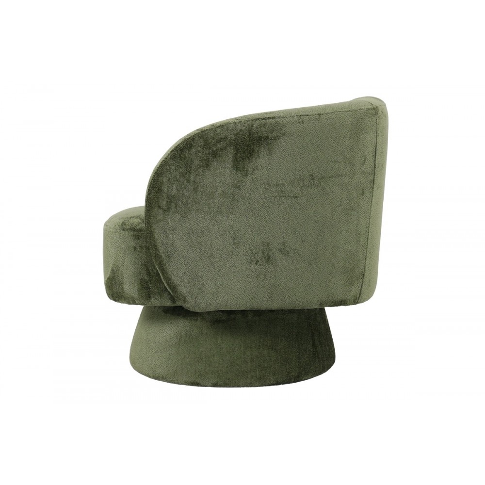 Πολυθρόνα περιστρεφόμενη "KRESLO" από ύφασμα σε χρώμα χακί 78x81x77