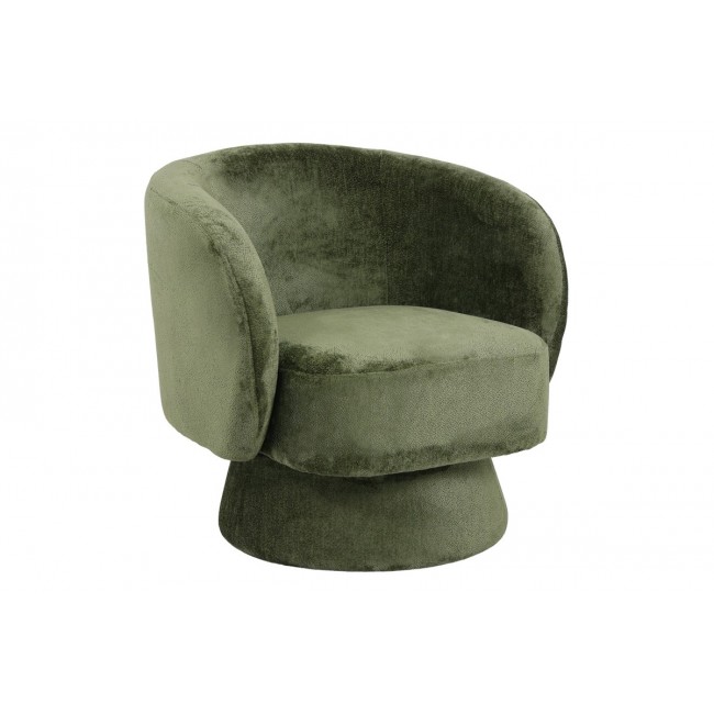 Πολυθρόνα περιστρεφόμενη "KRESLO" από ύφασμα σε χρώμα χακί 78x81x77