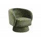 Πολυθρόνα περιστρεφόμενη "KRESLO" από ύφασμα σε χρώμα χακί 78x81x77