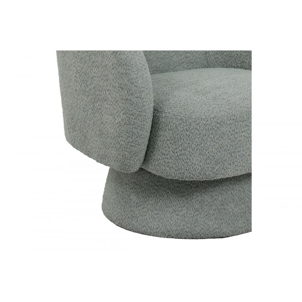 Πολυθρόνα περιστρεφόμενη "KRESLO" από μπουκλέ ύφασμα σε χρώμα φυστικί 78x81x77