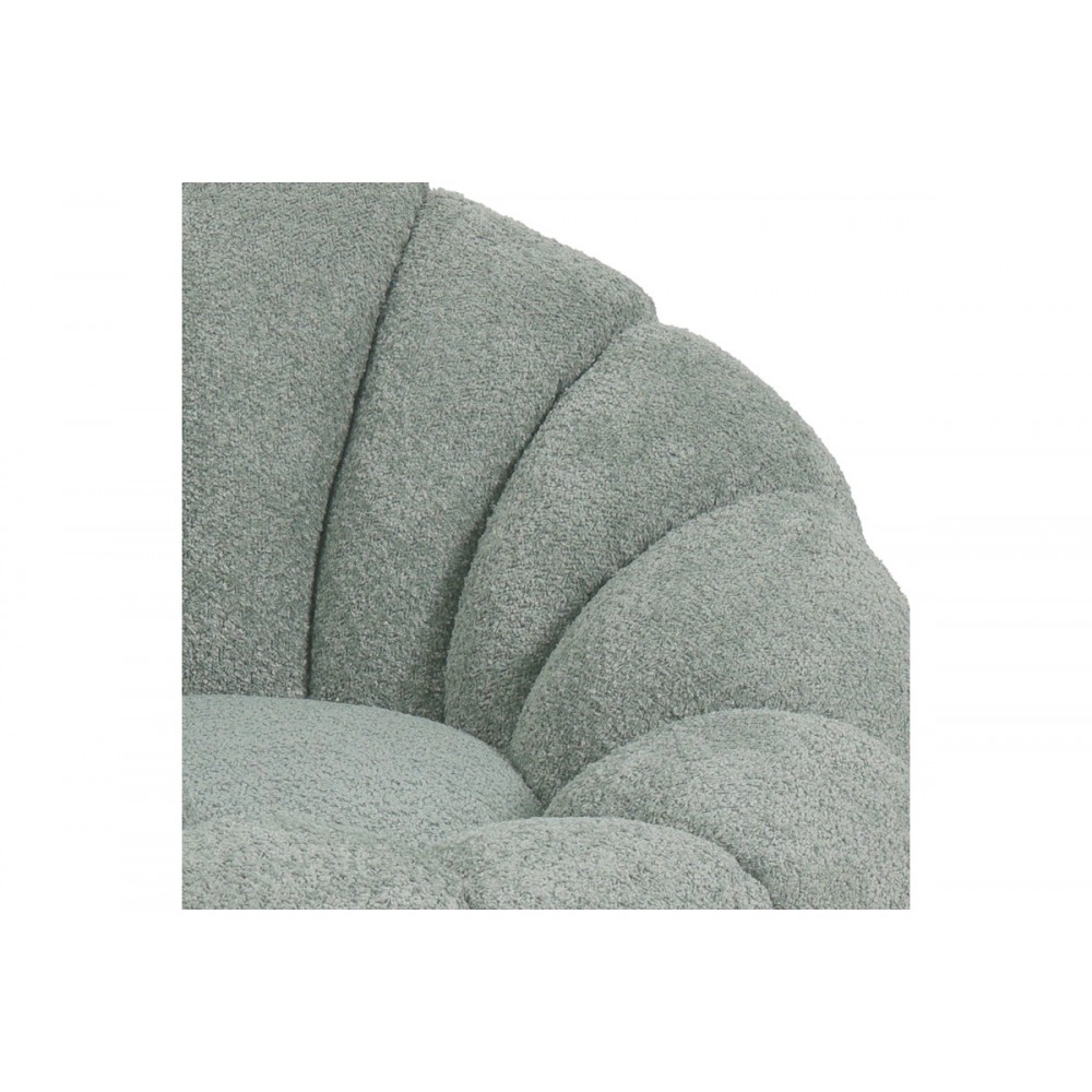 Πολυθρόνα περιστρεφόμενη "NESTER" από μπουκλέ ύφασμα σε χρώμα φυστικί 98x97x69