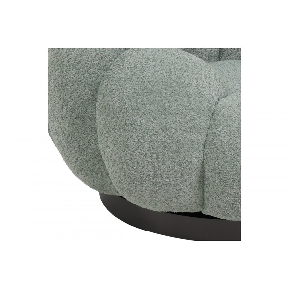 Πολυθρόνα περιστρεφόμενη "NESTER" από μπουκλέ ύφασμα σε χρώμα φυστικί 98x97x69
