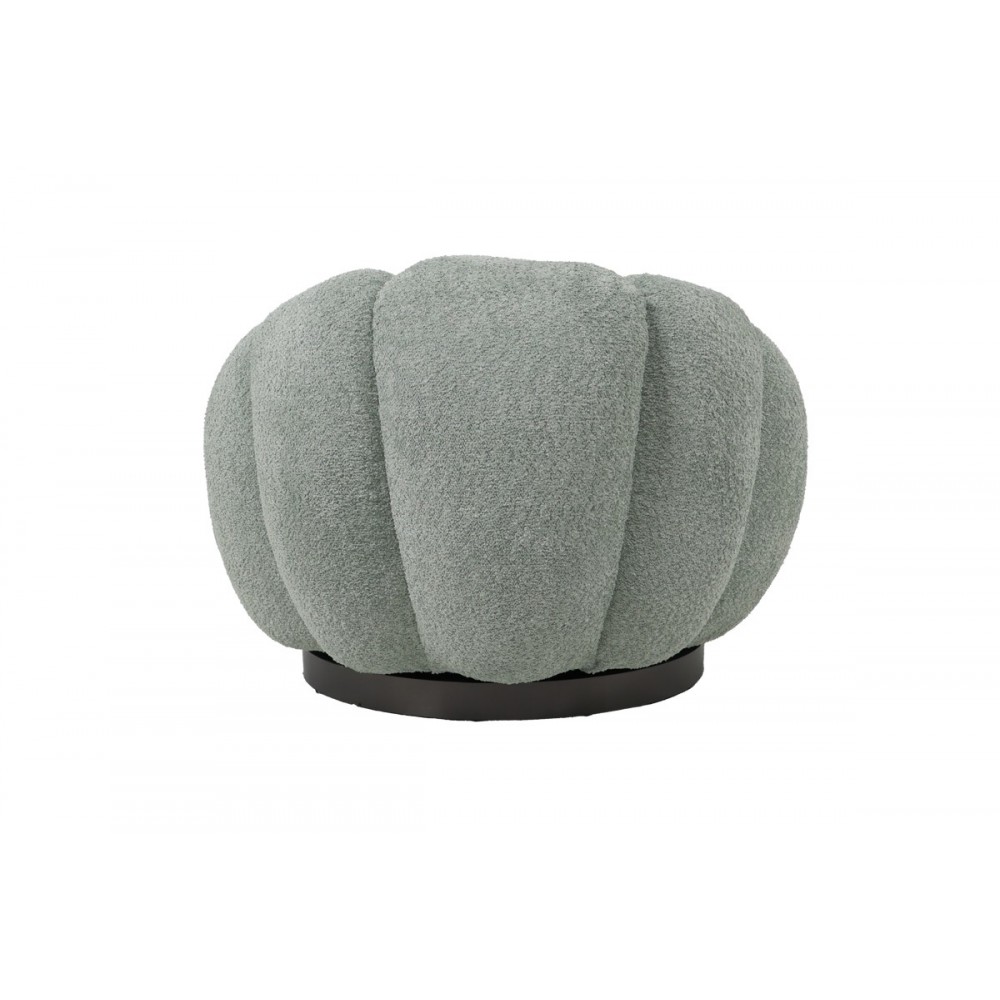 Πολυθρόνα περιστρεφόμενη "NESTER" από μπουκλέ ύφασμα σε χρώμα φυστικί 98x97x69