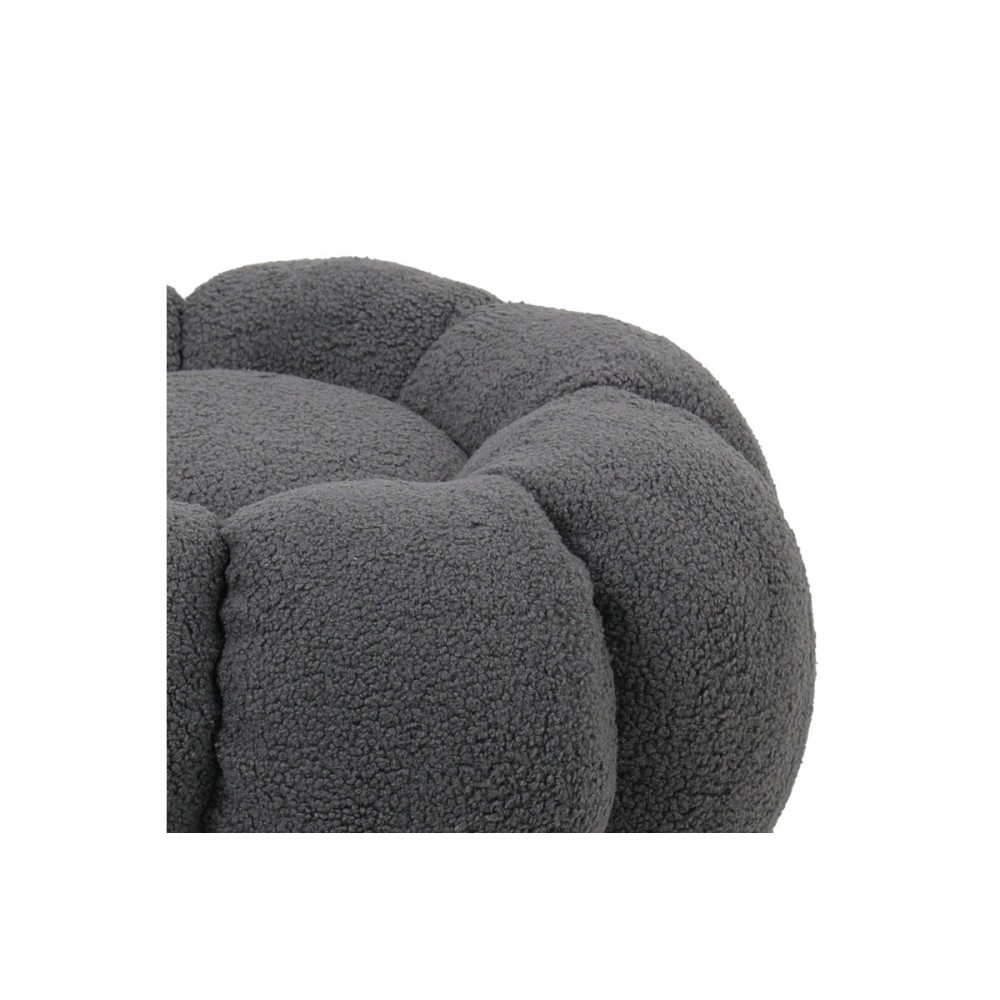 Σκαμπό "NESTER" από μπουκλέ ύφασμα σε χρώμα γκρι Φ60x31