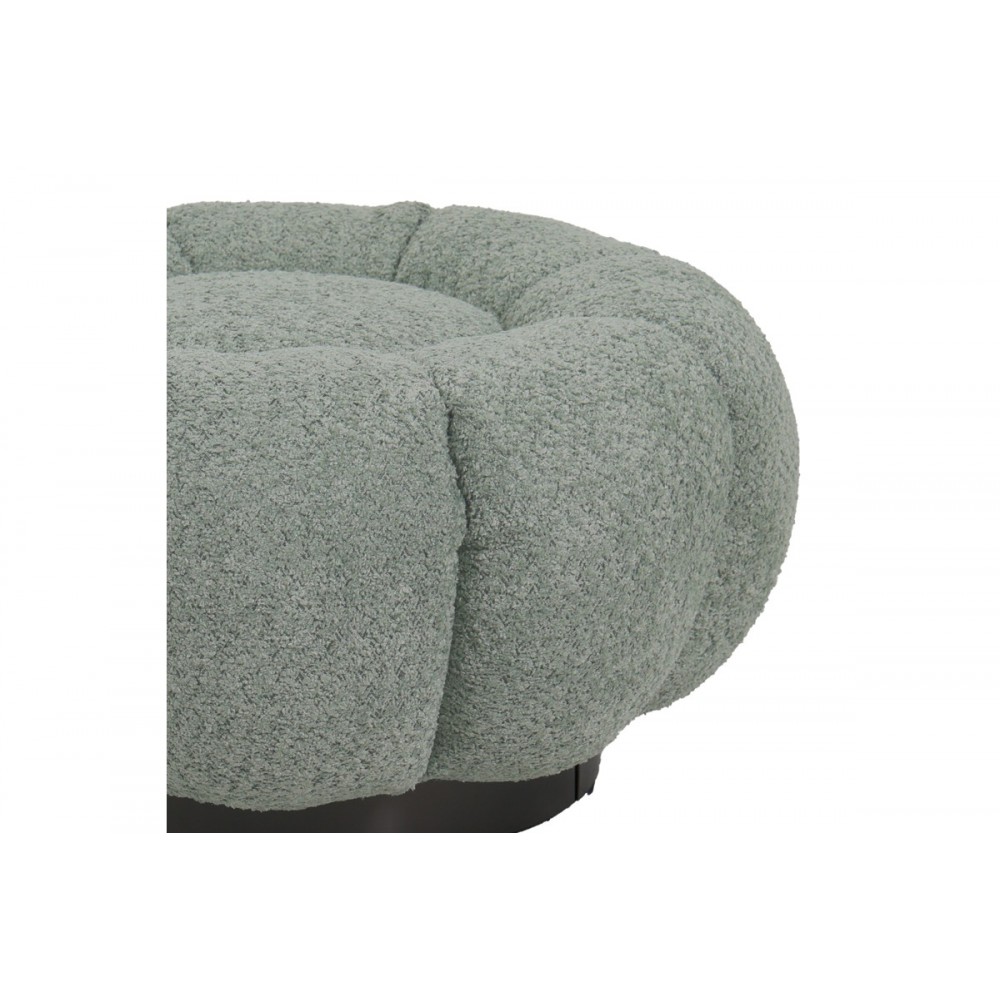 Σκαμπό "NESTER" από μπουκλέ ύφασμα σε χρώμα φυστικί Φ60x31