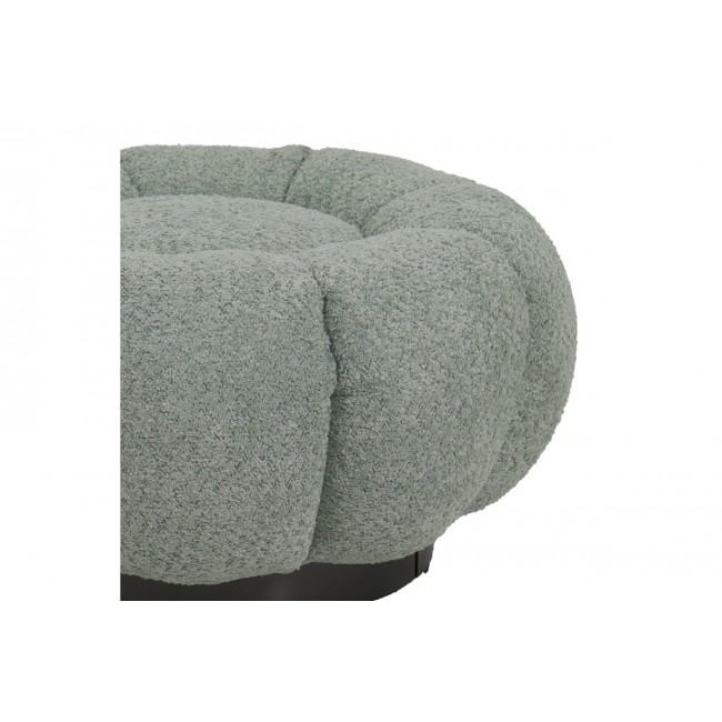 Σκαμπό "NESTER" από μπουκλέ ύφασμα σε χρώμα φυστικί Φ60x31