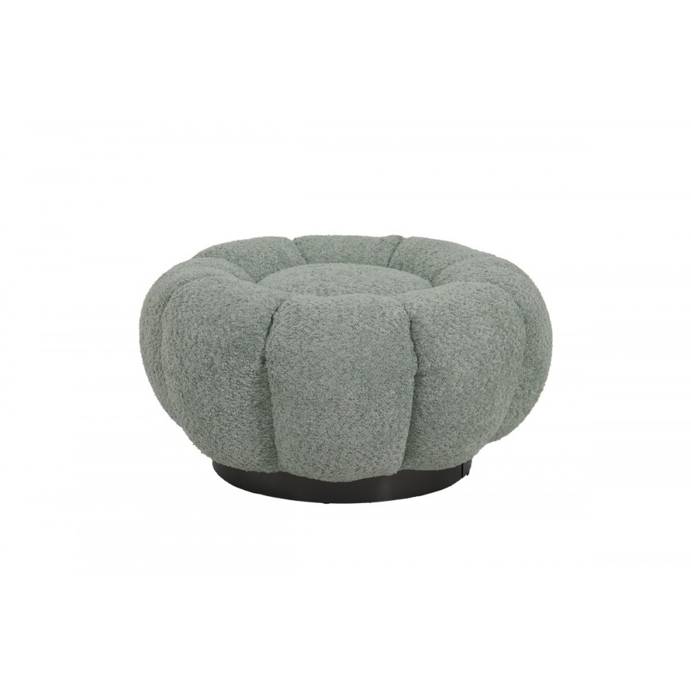 Σκαμπό "NESTER" από μπουκλέ ύφασμα σε χρώμα φυστικί Φ60x31