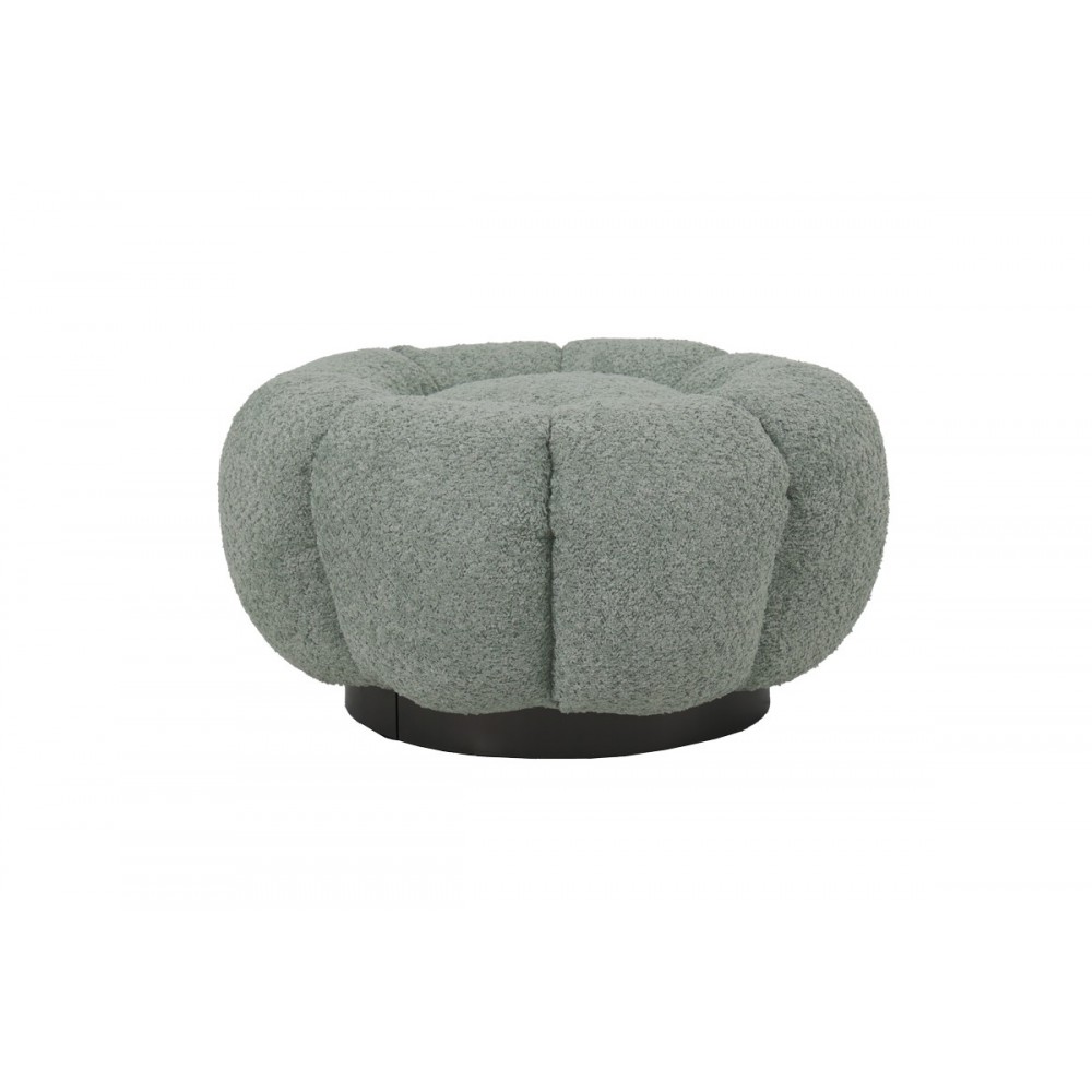 Σκαμπό "NESTER" από μπουκλέ ύφασμα σε χρώμα φυστικί Φ60x31