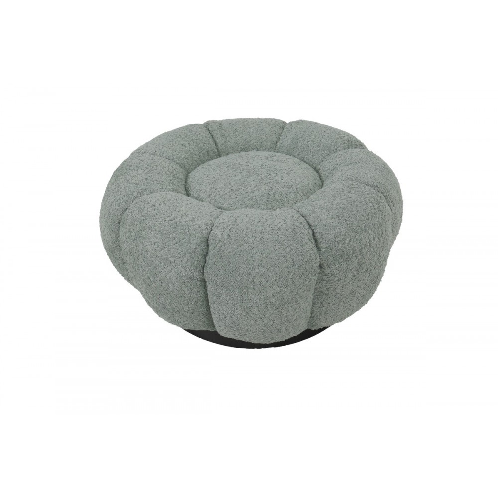 Σκαμπό "NESTER" από μπουκλέ ύφασμα σε χρώμα φυστικί Φ60x31