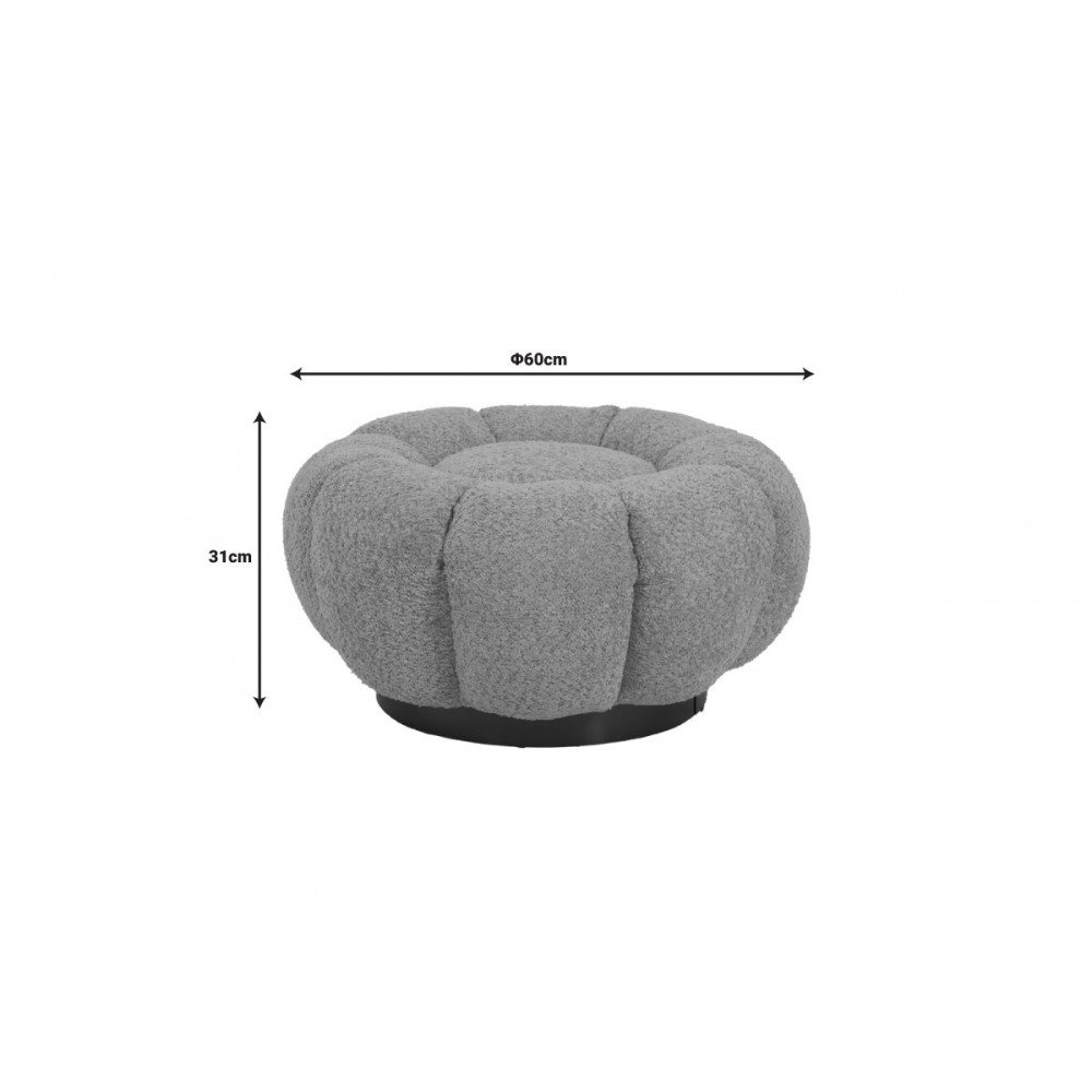 Σκαμπό "NESTER" από μπουκλέ ύφασμα σε χρώμα φυστικί Φ60x31