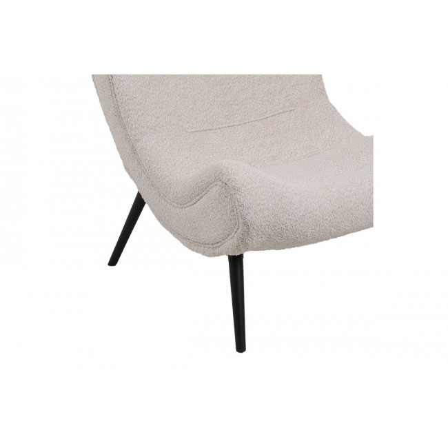 Πολυθρόνα-μπερζέρα "SILLA" από μπουκλέ ύφασμα σε χρώμα μπεζ 97x80x100