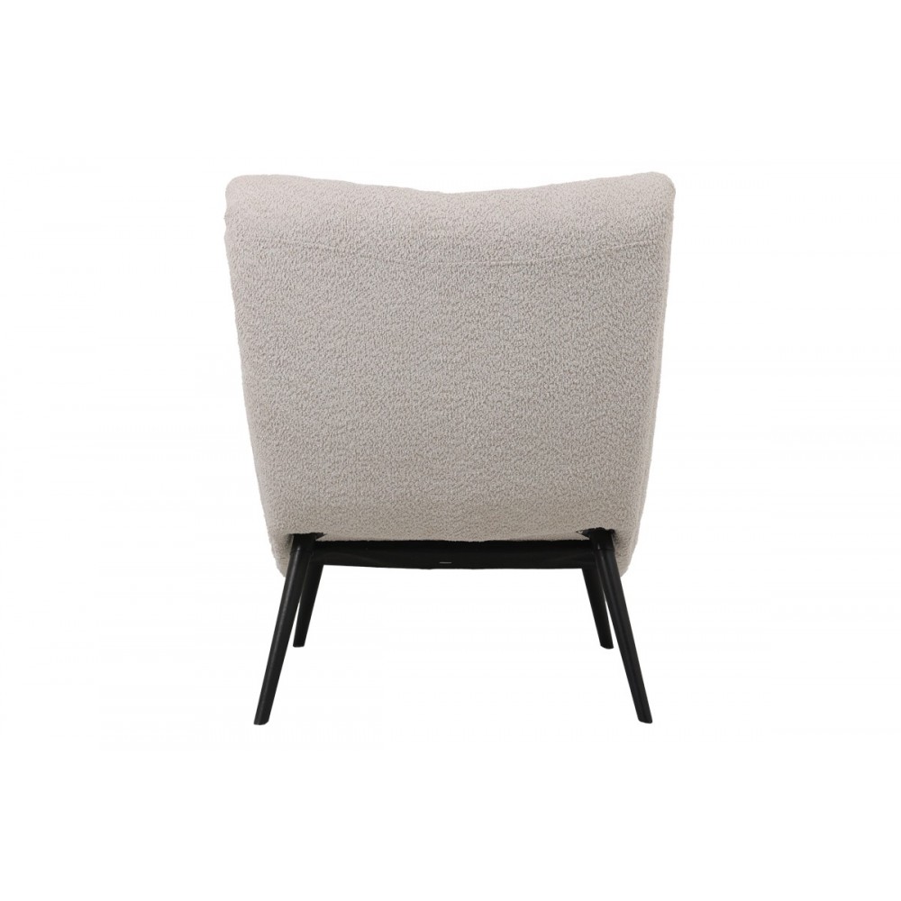 Πολυθρόνα-μπερζέρα "SILLA" από μπουκλέ ύφασμα σε χρώμα μπεζ 97x80x100