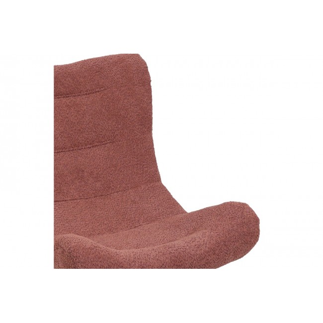 Πολυθρόνα-μπερζέρα "SILLA" από μπουκλέ ύφασμα σε χρώμα σάπιο μήλο 97x80x100