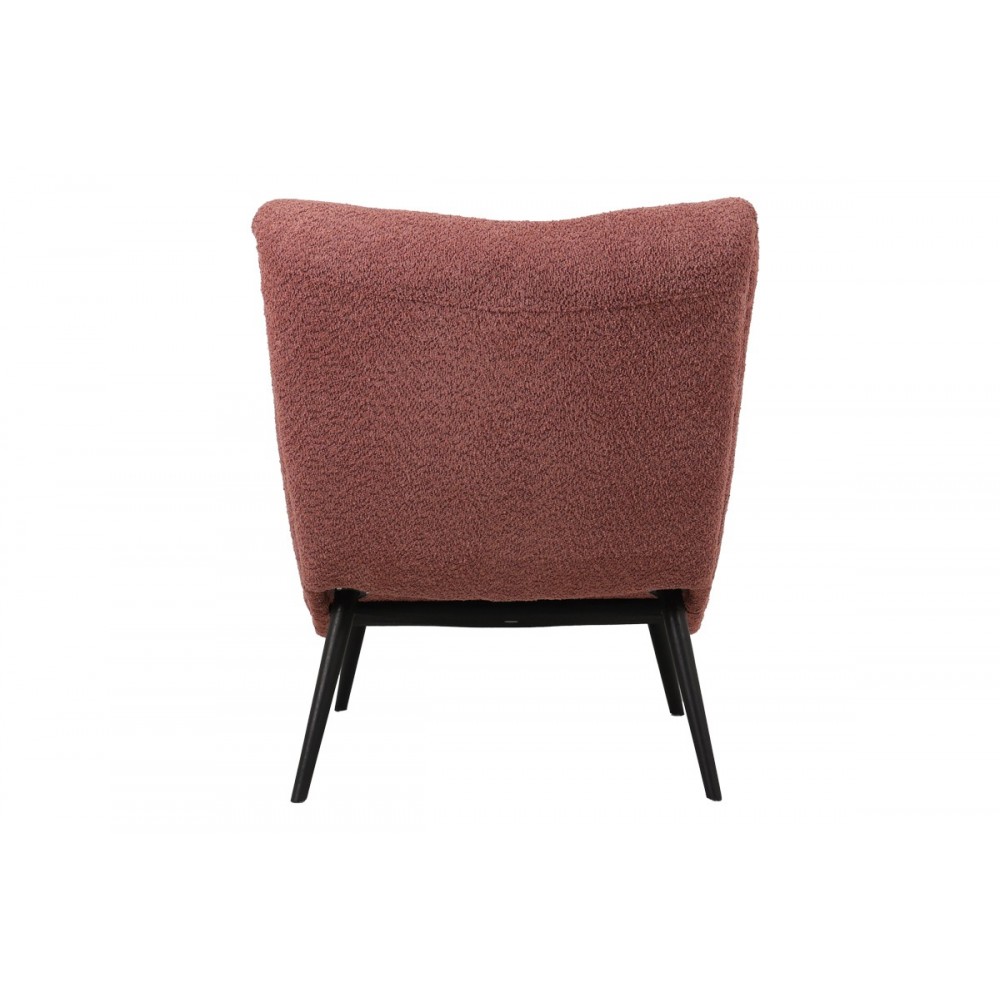 Πολυθρόνα-μπερζέρα "SILLA" από μπουκλέ ύφασμα σε χρώμα σάπιο μήλο 97x80x100