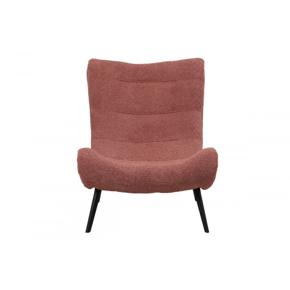 Πολυθρόνα-μπερζέρα "SILLA" από μπουκλέ ύφασμα σε χρώμα σάπιο μήλο 97x80x100