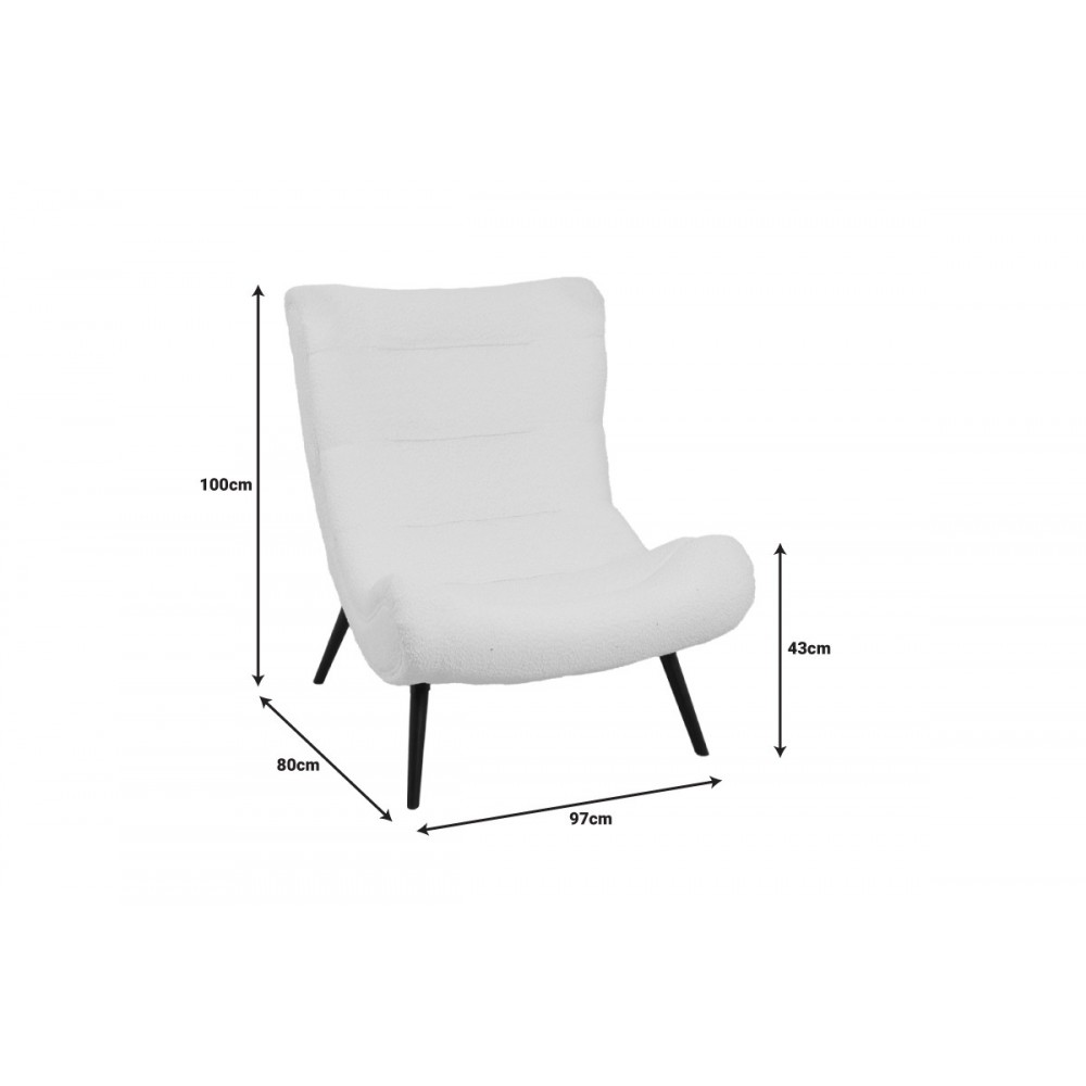 Πολυθρόνα-μπερζέρα "SILLA" από μπουκλέ ύφασμα σε χρώμα σάπιο μήλο 97x80x100